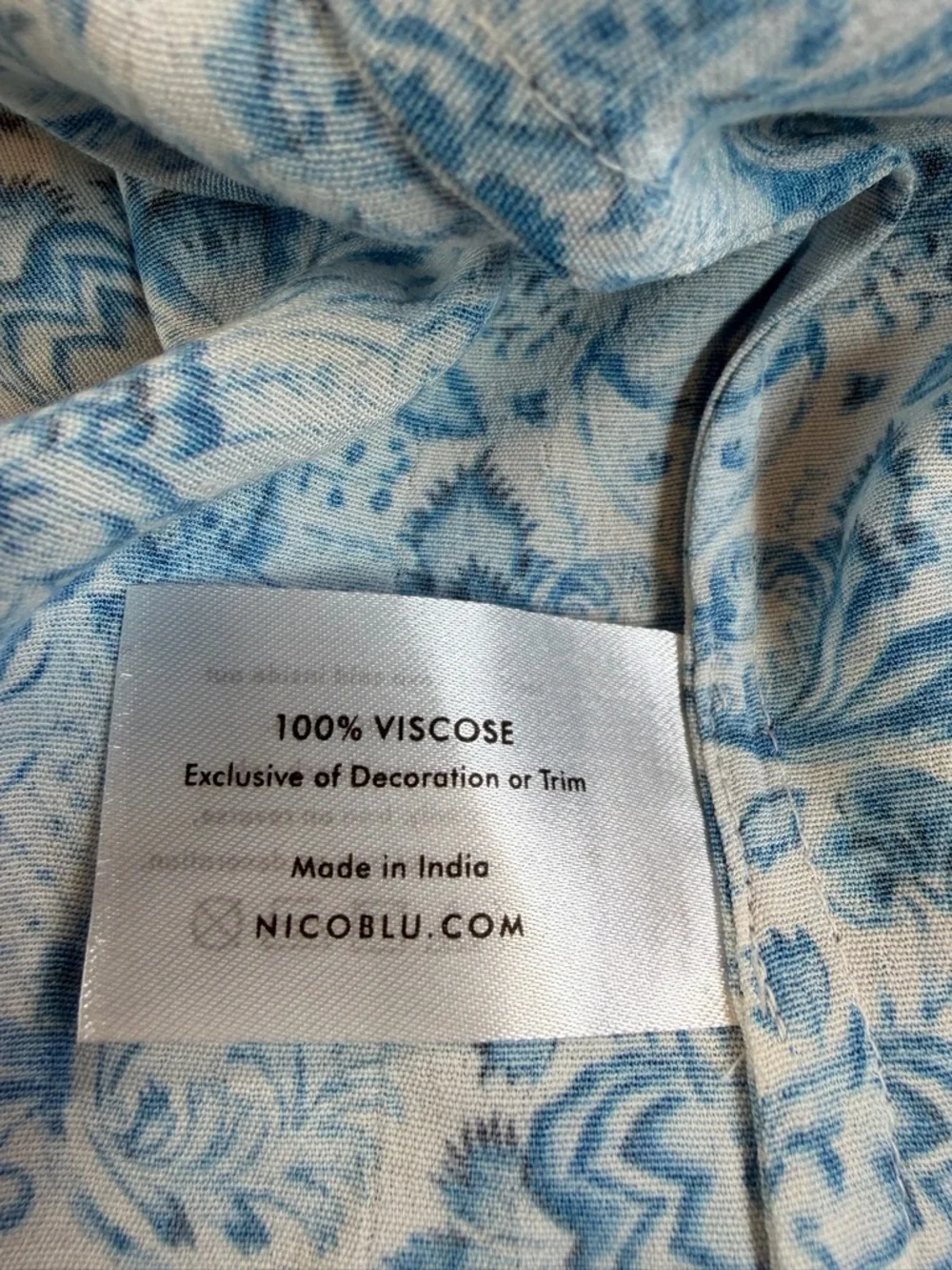 Nicoblu Beaded Resort Dress Blue White Mediterranean Luxe Size 6 - Picture 10 of 15